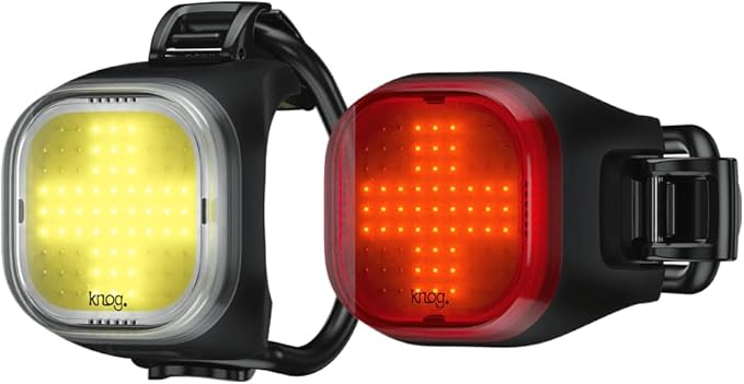 Knog Blinder Mini Bike Light - Bright 50/30 Lumen COB LED Bike Headlight and Tail Light Set, 8 Light Modes, USB Rechargeable, Waterproof, Ultralight 17g Each, 300m Visibility, 30h Runtime