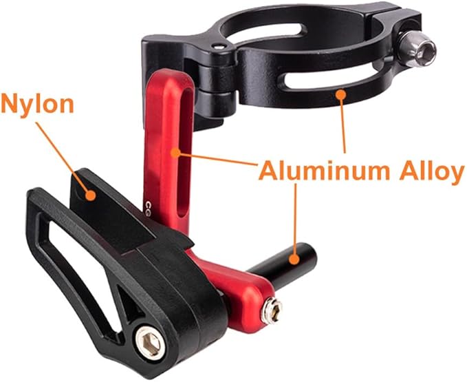 Chain Guide Mountain Bike, Chain Guide, Chain Guide Protector Aluminium Alloy, Bicycle Chain Protector, Clamp Mount Chain Stabilizer, Bike Chain Guard for Most Bicycle red 31.8 clamp Ring