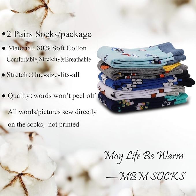 MBMSO 2 Pairs Life Is Like Riding a Bicycle Socks Bicycle Gifts for Biker Novelty Socks Cycling Lover Gift Cyclist Bike Socks