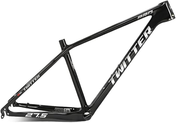 27.5er 29er Bike Frame 15''/17''/19'' Hardtail Mountain Bike Frame XC/AM Carbon Rigid Frame Disc Brake QR 135mm Internal Routing(Silver,29 * 19'')
