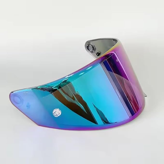 Motorcycle Helmet Visor Replacement Shield for KYT NFR NX NZ, Helmet Face Wind Shield Visor Lens, Motorbike Helmet Visor Sun Protection Anti-Fog Accessories,I Rainbow