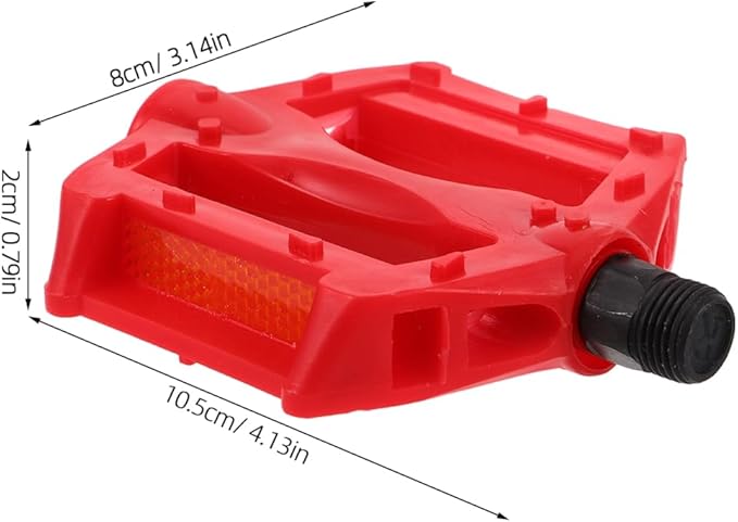 Alasum Non-Slip Mountain Bicycle Pedals Flat, Durable Plastic Bike Parts for Road Bikes, Red Pedals for Kids and Boys Cycling on Streets, Parks, and Trails