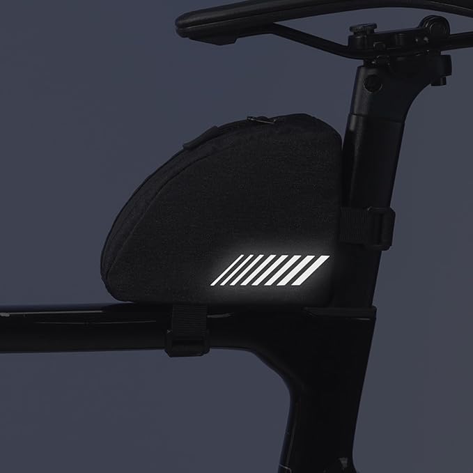 Bike Bag, 0.3L Bike Top Tube Triangle Storage Pouch Frame Bag Reflective Rainproof Design for Road Mountain Commuter Cycling Accessories