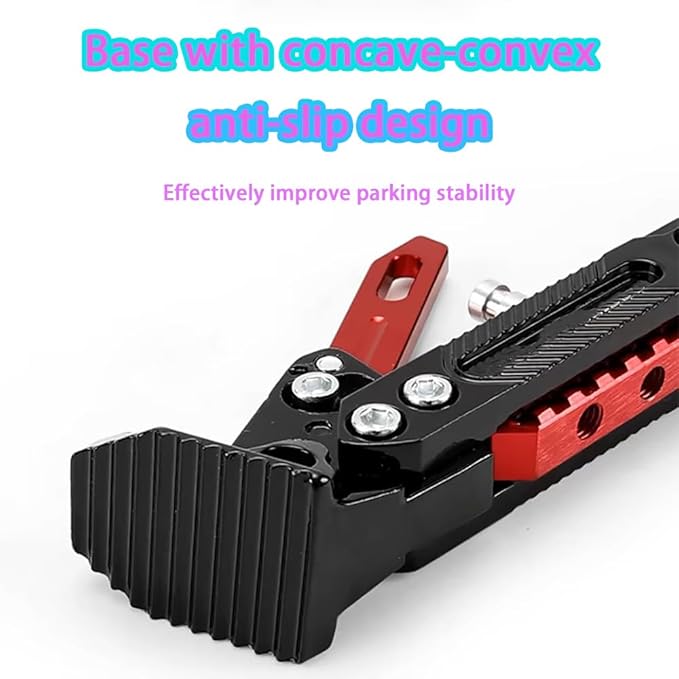 Universal Motorcycle Kickstand for BMW G310GS G310 GS G 310 GS, Adjustable Side Stand for Scooter Dirt Bike Motorbike Anti-Slip Foot Pad Heavy Duty Aluminum Alloy,C Red