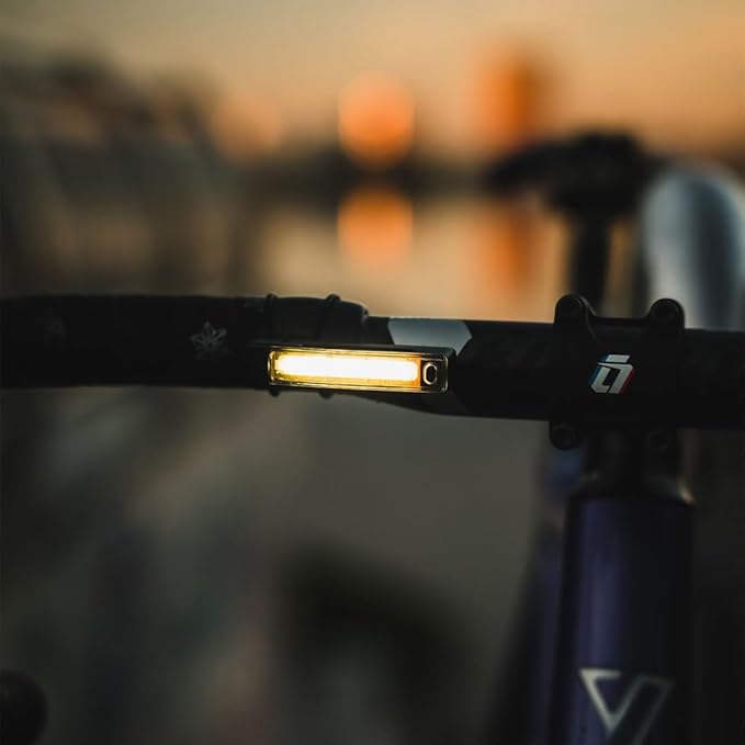 Knog Plus Front Bike Light - COB LED Bicycle Light - Bike Headlight Mounts on Handlebars, Front Forks, Helmet or Clips on Clothing - USB Rechargeable, Waterproof, Ultralight Cycling Safety Light,Black