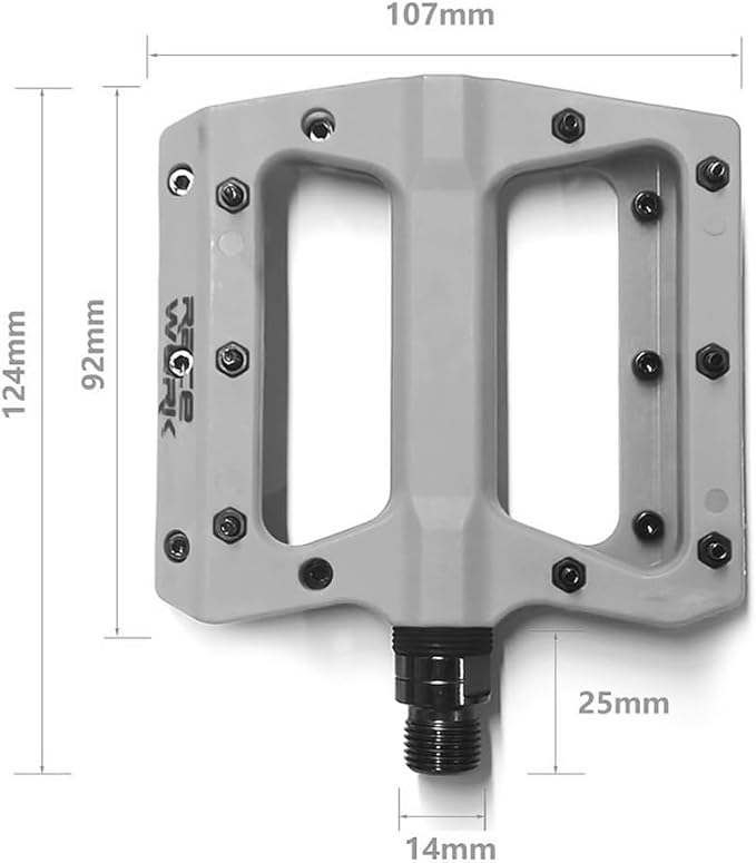 Mountain Bike Pedals, CATAZER Nylon Fiber Non-Slip Bicycle Pedals for MTB Road BMX Bike Cycling