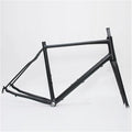 700C Road Bike Frameset 44 47 50 53 56cm Aluminum Alloy Disc Brake Frame 100/135mm QR BSA BB68mm Carbon Fibre Rigid Fork Internal Routing(Black,50cm)