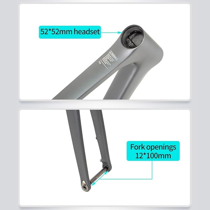 700C Road Bike Frameset 45 48 50 52 54CM Climbing Bike Frame Disc Brake Carbon Fiber Bike Frames Thru Axle F12×100mm R12×142mm(White,50CM)