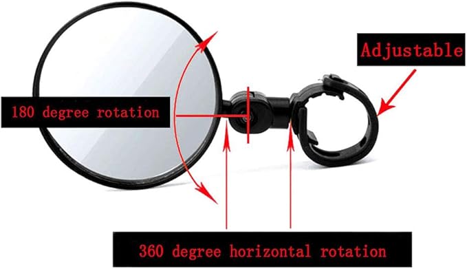 Bike Mirror, 360? Rotatable Mirrors for Handlebars, Wide Angle Convex Bike Mirrors Handlebar Rearview Mirror Bike Mirrors for Handlebar Mount Mountain Road Adult Bike Cycling(1pc)