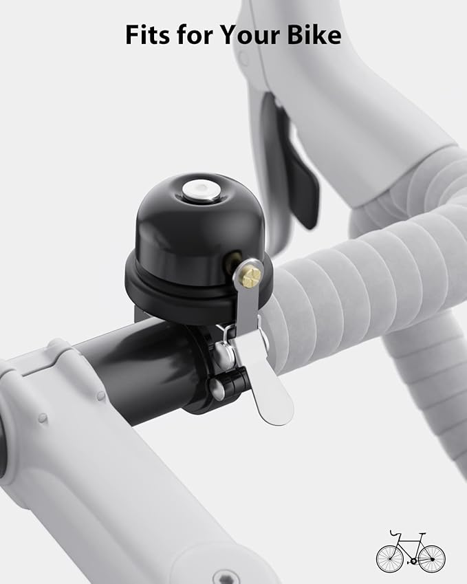 Bicycle Bell for Apple AirTag, Stouchi AirTag Bike Mount GPS Tracker Waterproof Classic Brass Holder Hides Air Tag Under Bike Bell Anti-Theft 2 Sizes for Choice