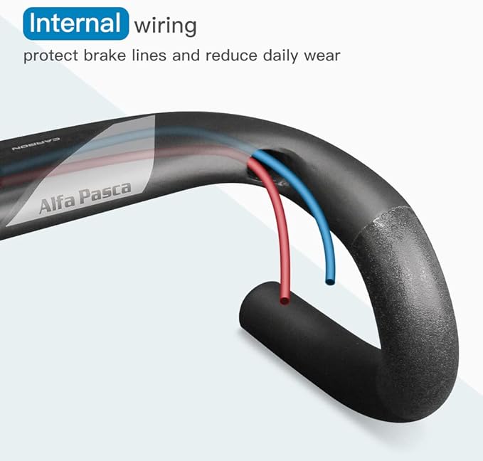 Alfa Pasca Aero Handlebars for Road Bike Carbon Racing Bicycle Handlebars Drop Bars Lightweight 31.8 UD Glossy/Matte 400/420/440mm