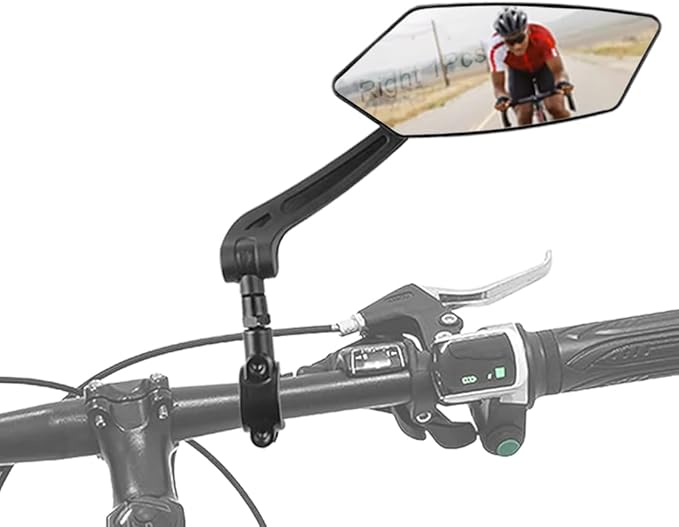 AtfArt 1Pcs Bike Mirror Handlebar Mount HD Bike Rear View Mirror Bicycle Mirrors for Handlebars Adjustable Rotatable Bike Mirrors Ride Safely Ebike Moped electric Bike Accessories(1Pcs The right)