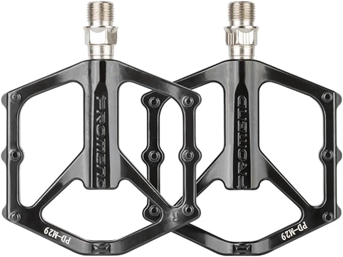 Mountain Bike Pedals, Large Size Aluminum Alloy Body with Boron Steel Spindle, Equipped with DU Bearings, Ideal for Road Mountain BMX MTB Bike