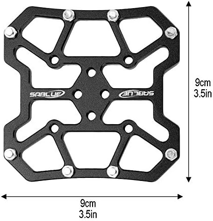 SABLUE Universal Clipless to Platform Adapters Cleats Pedal for SPD Shimano Speedplay Bike Cycle (L-Black)