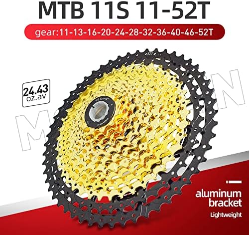 VG SPORTS 8/9/10/11/12 Speed Ultra-Light Bike Cassette for Mountain Bike 11-40T/11-42T/11-46T/11-50T/11-52T MTB Cassette Lightweight Aluminum Bracket Cassette