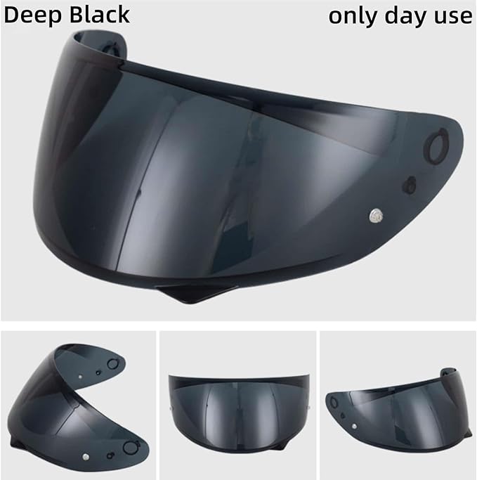 HJ-34P Visor Shield Replacement,HJC C10 Motorcycle Helmet Visor Compatible with HJ-34P HJC C10 UV Protection (Deep Black)