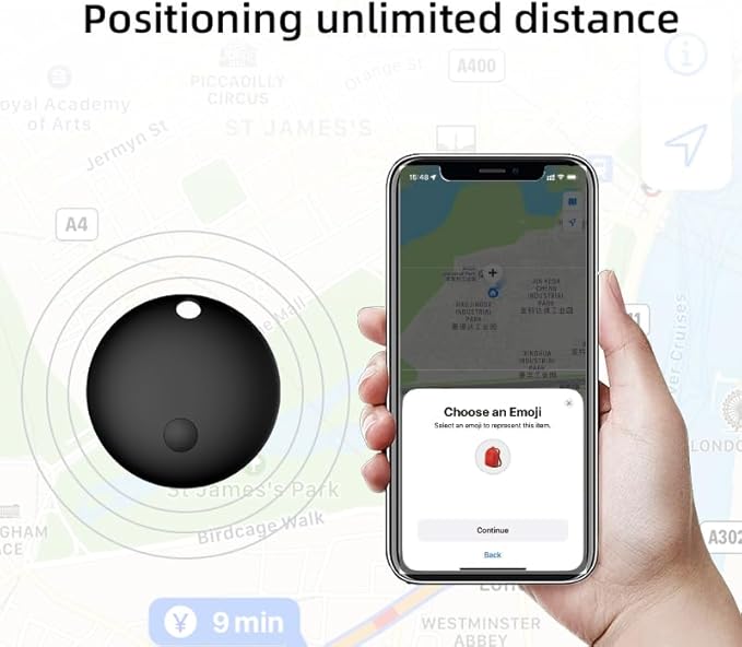 GPS Tracker for Vehicles No Monthly Fee, Tracker Device for Vehicles, Mini GPS Tracker for Kids, Tracking Devices for Cars Hidden Works with Apple Find My (iOS Only) Pet Tag Tracker for Dogs Bike Keys