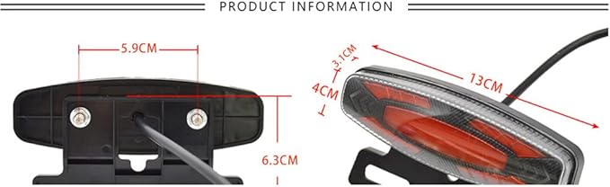 TEQIN Ebike Headlight and Tail Light Sets, 24V to 48V Front Rear Warning Lights Kit, LED Night Spotlight Cycling Modification Parts 24-48V