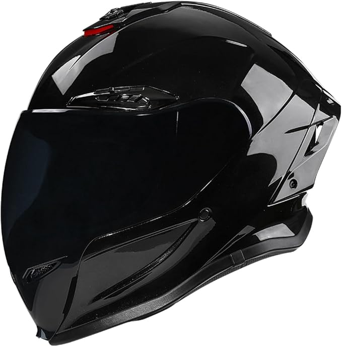Full-face Helmet Biker Helmet ABS with EPS Cushion Liner Removable Washable 8 Air Vent Free Switch Long and Short Lens Replacement for Adult Unisex