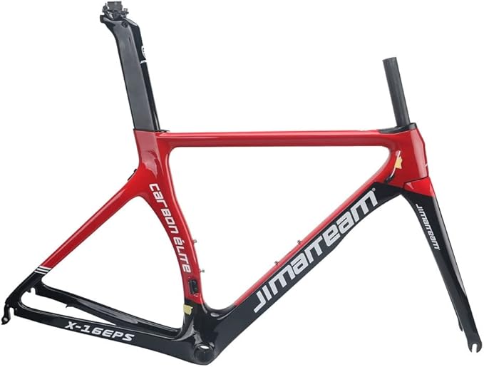 700c Road Bike Frameset Carbon C Brake Racing Frame QR 100/130mm Internal Routing Rame Set 46/48/50/52/54CM (Color : Red, Size : 50cm)