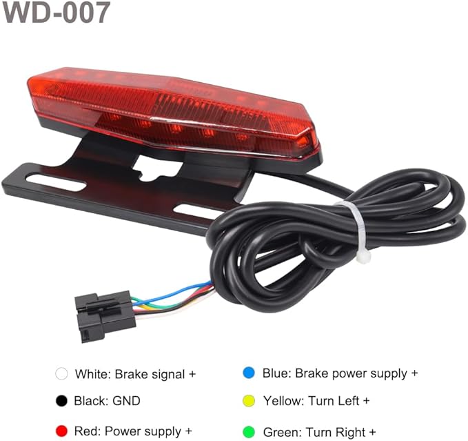 36V 48V Ebike Light Kit, Electric Bike Headlight with Horn, Ebike Tail Light with Turn Signal, Fits Rear Rack Mount Holes 50mm 80mm, Not Compatible with Waterproof Controller (with Brake Light)