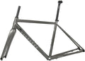 700C Road Bike Frameset Gravel Bike Frame 44cm/47cm/50cm/53cm/56cm Aluminum Alloy Disc Brake Frame with Carbon Fibre Fork Thru Axle F12*100mm R12*142mm Internal Routing(Silver Gray,47cm)