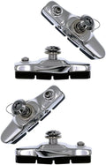 2 Pairs Road Bike Brake Shoes, 55mm Durable Brake Pads with Lightweight Alloy Holder, Compatible with Shimano, SRAM, Tekto & Other Caliper Brakes