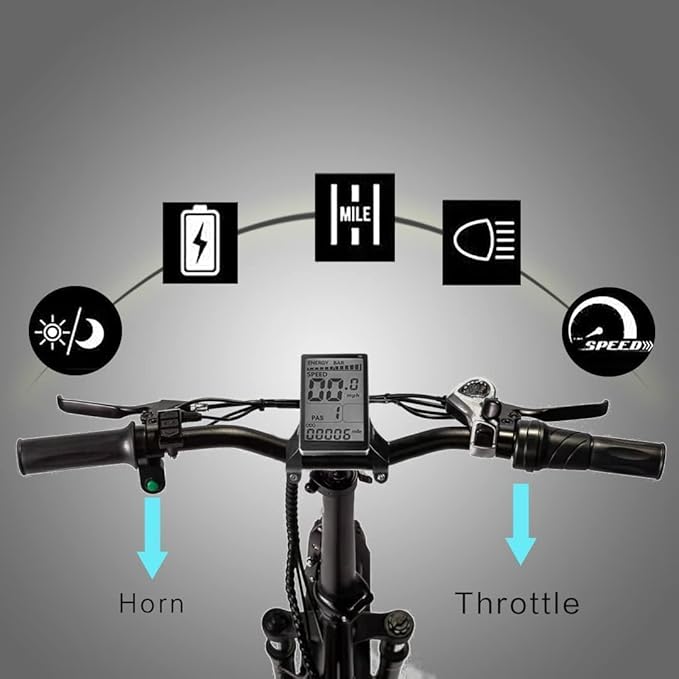 Fat Tire Folding Electric Bike, 48V & 624Wh Lithium Removable Battery, Peak 1100W Brushless Motor, Max Speed 20Mph, M5 Large LCD Display, Suspension, Step-Over/Thru Frame
