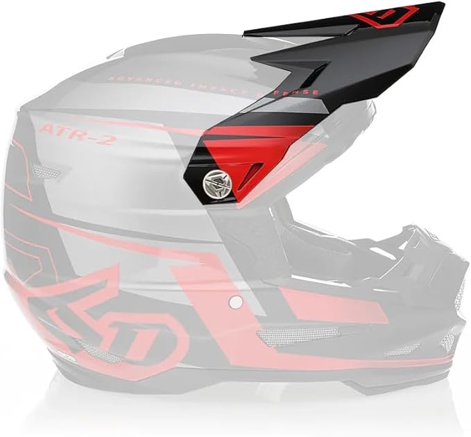 6D Helmets | ATR-2 (2024 - Newer) Motorcycle Helmet Replacement Visor | Mach Red Grey Black