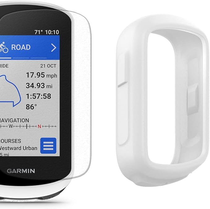 Garmin Edge Explore 2 (Power Mount) Bicycle Computer - Touchscreen & Easy to Use Cycling GPS, Maps & Traffic - Gift Box with PlayBetter Silicone Case (White), Tempered Screens, Adapter, & Case