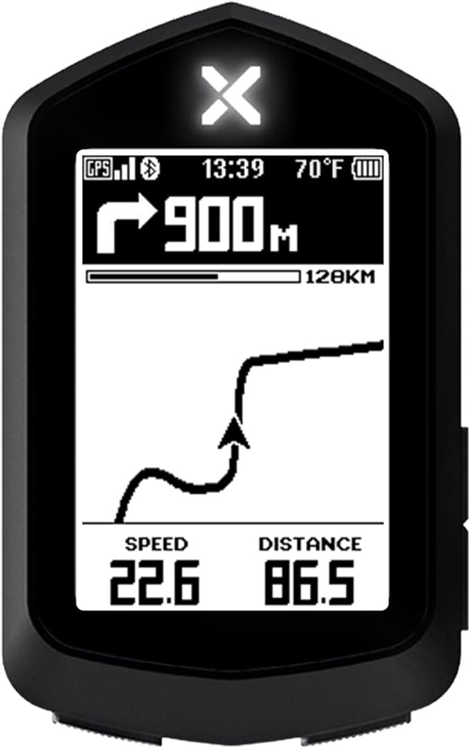 XOSS NAV Cycling Computer GPS Wireless Ant+ Cycling Computer GPS with Bluetooth, IPX7 Waterproof Bicycle Speedometer Odometer with 2.4Inch LCD and Auto Backlight Fits All Bikes