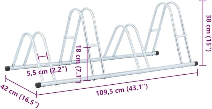 Galvanized Steel Floor Freestanding Bicycle Stand for 4 Bikes, 4 Bikes Floor Bike Stand, Bike Floor Parking Rack for Indoor & Outdoor Garage Storage,-866