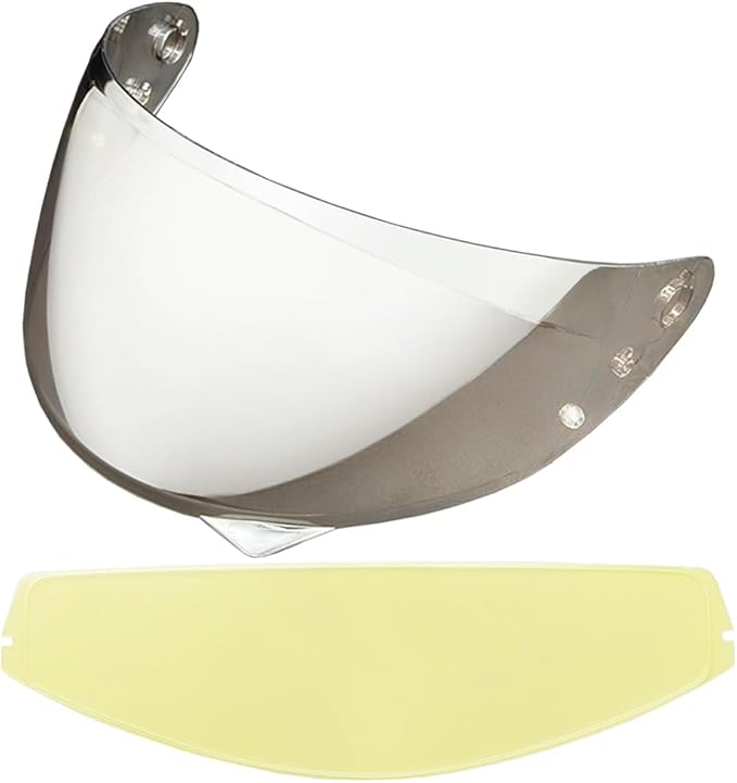 HJ-34P Helmet Visor Replacement for HJC C10.Motorcycle Helmet Shield UV Protection Compatible with HJC C10 (Revo Clear Silver+Anti Fog Film)