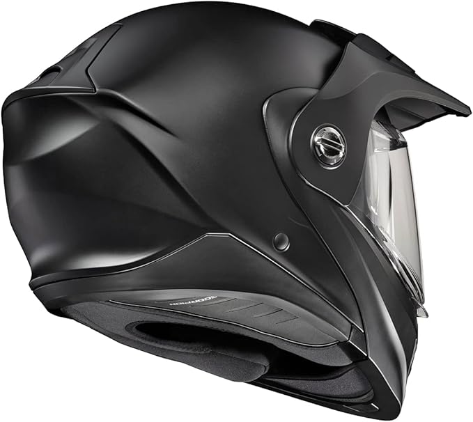 ScorpionEXO AT960 Modular Adventure Street Motorcycle Helmet with Bluetooth Ready Speaker Pockets DOT ECE Approved Solid (Matte Black - Large)