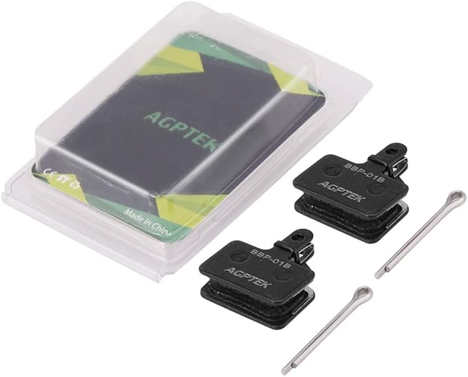 AGPTEK Bike Brake Pads, High-Performance Brake Pads, Disc Brake Pads & Spring (Semi-Metallic&Resin) for Mountain Bike Disc Brakes,Bike Pads Compatible with TRP Tektro Shimano Deore Br