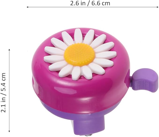Rosy Chrysanthemum Flower Bike Bell for Girls - Crisp Clear Sound Bike Horn, Cute Toddler Bicycle Bell Attachment for Kids Tricycle Balance Bicycle