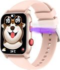 QTLLBT Smart Watch for Men Women, 1.83 inch Screen Compatible iOS Android IP68 Waterproof 100+ Sports Bluetooth Fitness Watch Sleep Heart Rate Monitor (Pink)