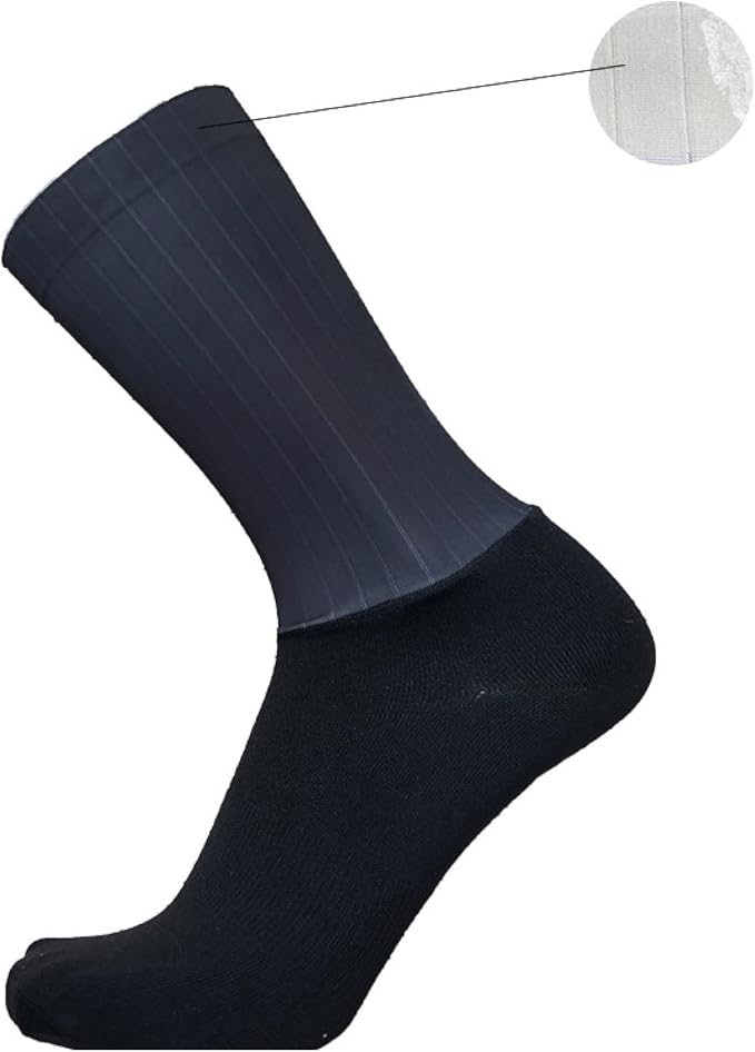 Aero Socks Cycling Aero Socks For Men Anti-Slip Silicone Aero White Line Cycling Sports Running Socks 6-11