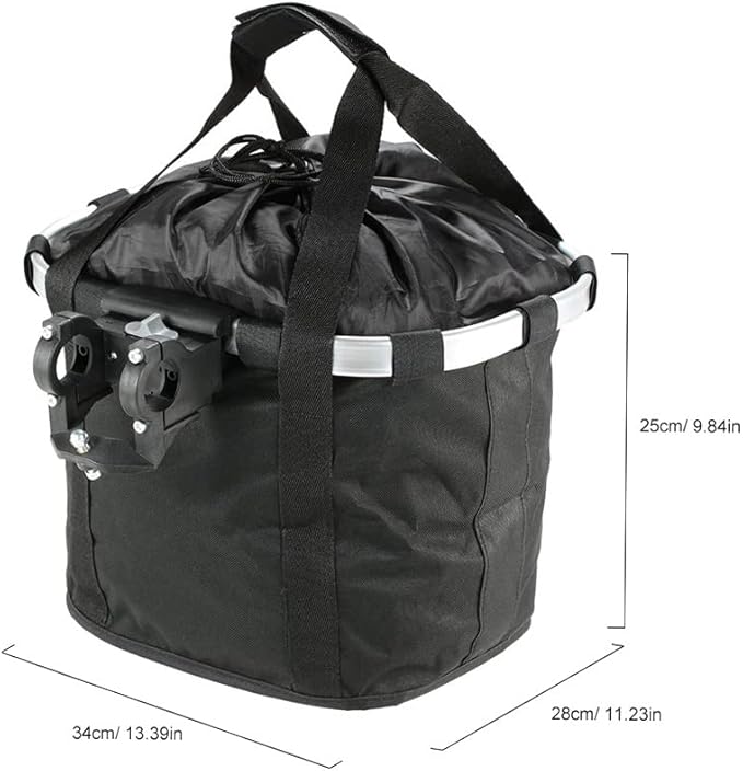 Lixada Bike Basket, Small Pet Cat Dog Carrier Bicycle Handlebar Front Basket Folding Detachable Removable Easy Install Quick Released Picnic Shopping Bag, Max. Bearing: 11lbs