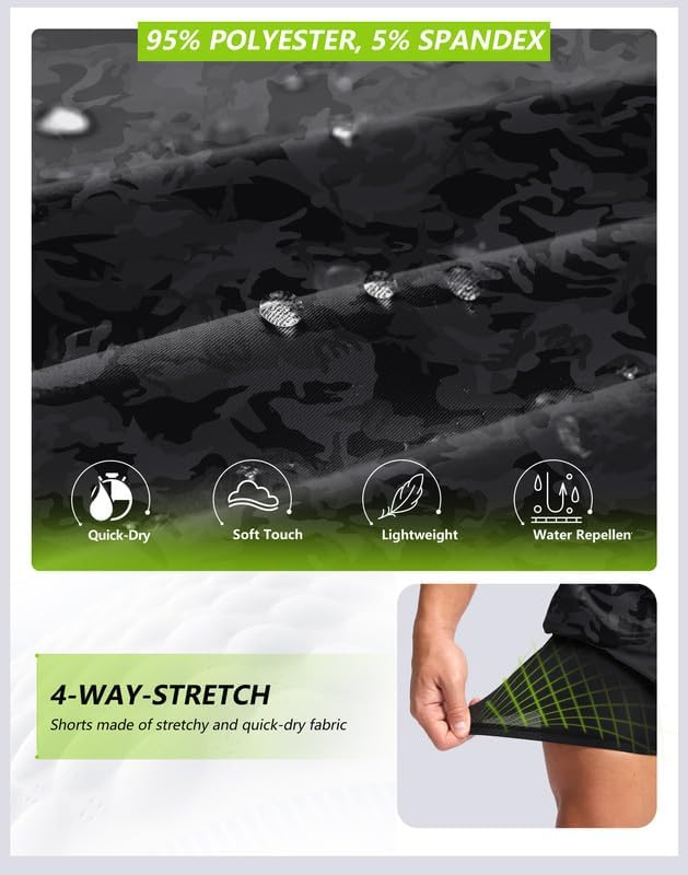 Bikewa Men's Mountain Bike Shorts 4D Padded Baggy Bicycle Biking Riding Lightweight Cycling Shorts with Zipper Pockets