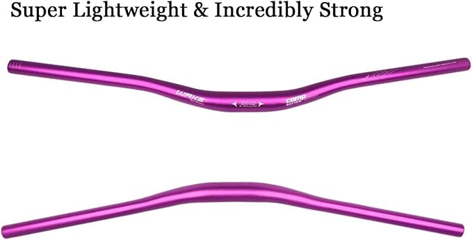 Wake 31.8mm MTB Mountain Bike Handlebar, Aluminum Alloy Mountain Bike Bicycle Riser Handlebar Extra Long 720/780mm with Paint Matte Surface (Purple, 720mm)
