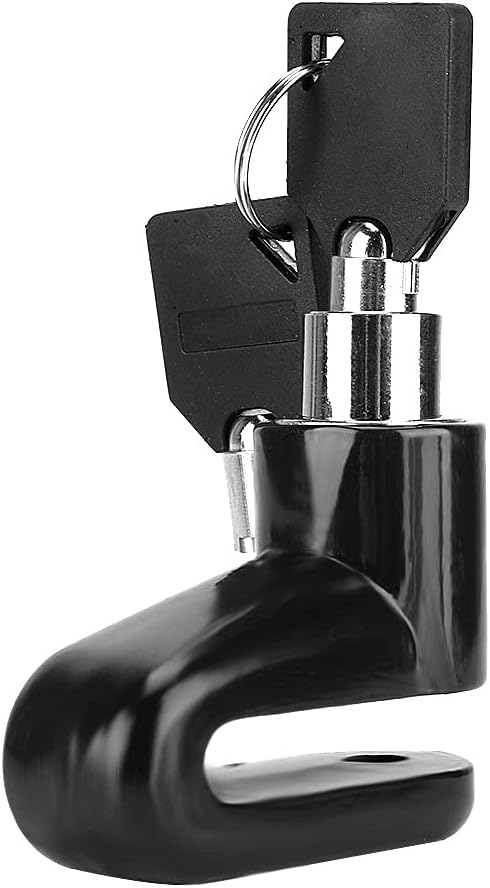 Heavy Duty Motorcycle Disc Lock, AntiTheft Pin Brake Wheel Security Lock with Alarm, Durable Bike Protection for Motorcycles & Scooters, Loud 110dB Alarm for Theft (Black)