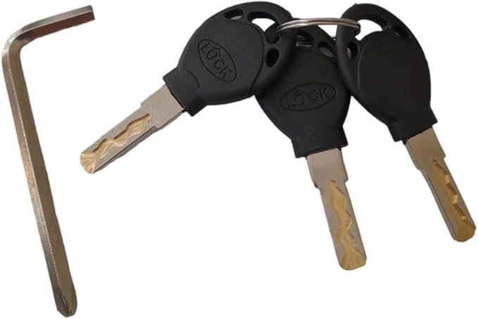 Heavy Duty Anti Theft Alarm U Lock for E-Bikes, Scooters, Motorcycles - 16mm Stainless Steel, 3 Keys, Weatherproof