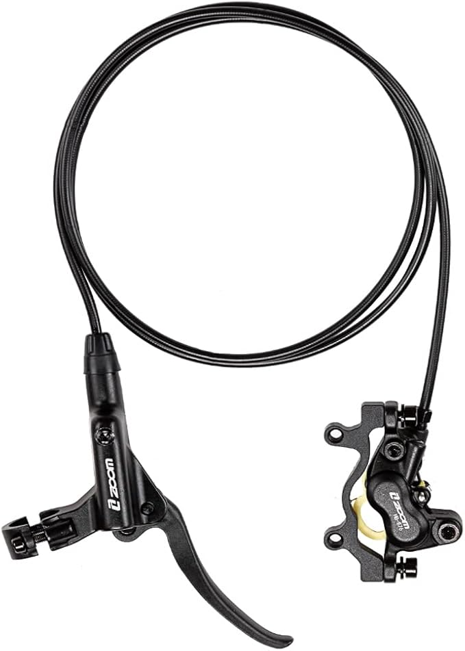 BUCKLOS Zoom MTB 4 Piston Hydraulic Disc Brakes Set, Left Front 850mm Right Rear 1550mm Mountain Bike Hydraulic Brake Aluminum Alloy Lever with Caliper is/PM Adapter (Pre-Bled)