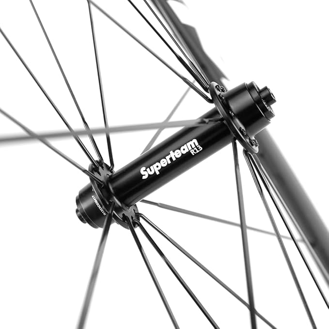 Superteam Carbon Fiber Road Bike Wheels 700C Clincher Wheelset 50mm Matte 23 Width