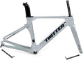 Carbon Road Bike Frameset 46/48/50/52/54/56cm 700c Wind Breaking Racing Frame Internal Routing Disc Brake Frame Set Thru Axle 100mm/142mm(Light Gray,56CM)