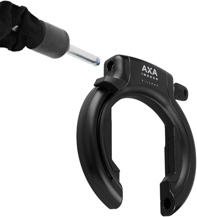 AXA Imenso X Large Retractable Frame Lock - Key is Removable - Wide Opening 70mm - Security Level 12 - Can be Combined with Chain - Black