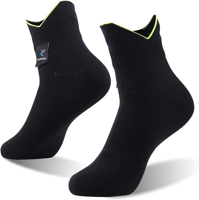 RANDY SUN Waterproof Socks, Unisex Cycling/Hunting/Fishing/Running Ankle Socks 1&2 Pair