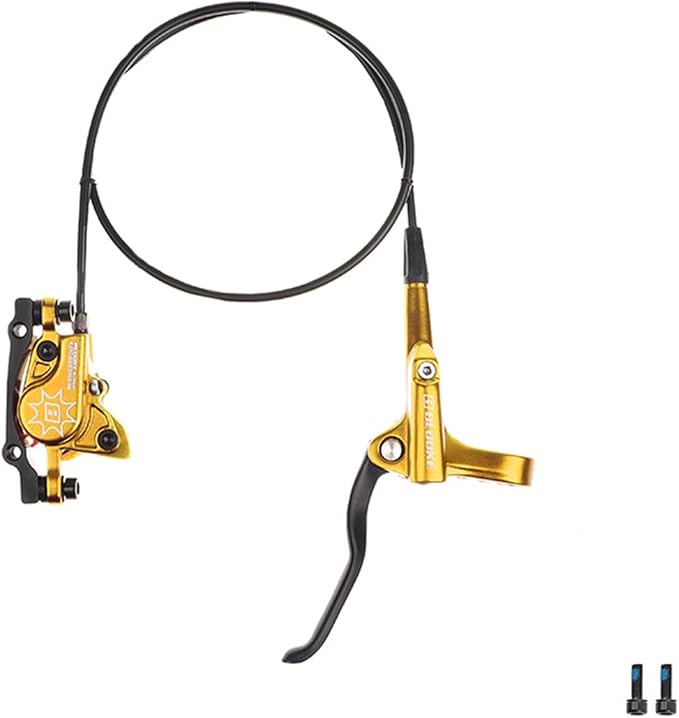 FukkeR Bicycles Aluminum Alloy Disc Brakes Left Front 800mm 2-Pistons E-Bikes Electric Power-Off Hydraulic Brake Fit 160mm Rotor for Mountain Bikes BMX E-Bikes XC Trail