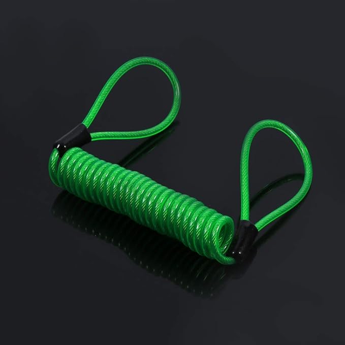 Disc Brake Lock,Disk Lock Reminder Cable,Cable Bloc Disque,Alarm Disc Lock Cable Motorcycle Bike Alarm Disc Lock Antitheft Security Spring Reminder Coil Cable(Fluorescent Green)